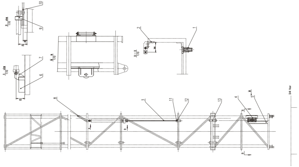 XJ550 Workover Rig Parts-Cathead at driller's side - All-Petroleum